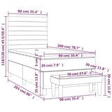 Box spring krevet s madracem tamnosivi 90x200 cm baršunasti | shoptok.hr