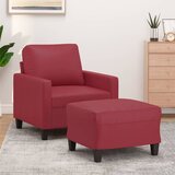 The Living Store Fotelj s stolčkom za noge vinsko rdeč 60 cm umetno usnje - Kavč S Stolčkom Za Noge, (21657106) | Shoptok.si