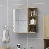  Kupaonski ormarić s ogledalom boja hrasta 62,5x20,5x64cm drveni | Eponuda.com
