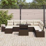  Sjedeća garnitura za vrt 9 kom. Smeđa i krem poliratan 319 x 154 x 85 cm | shoptok.hr