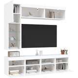  7-dijelni set zidnih TV ormarića s LED svjetlima bijeli | shoptok.hr