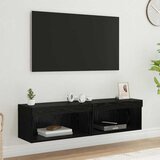  Set TV komoda s LED svjetlima 2 pcs Crni hrast 60 x 30 x 30 cm | shoptok.hr