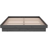  Posteljni okvir siv iz trdnega lesa 135x190 cm 4FT6, (20648402) | Shoptok.si
