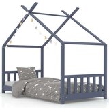  Otroški posteljni okvir siv iz trdne borovine 70x140 cm, (20650796) | Shoptok.si