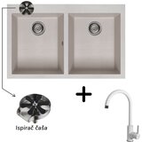  Sudoper Elleci Quadra 350 + slavina C01 Bianco + ispirač čaša | shoptok.hr