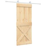  Klizna vrata s priborom za montažu 85 x 210 cm masivna borovina | shoptok.hr