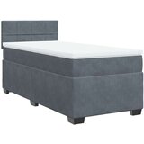 Box spring krevet s madracem tamnosivi 90x190 cm baršunasti | shoptok.hr