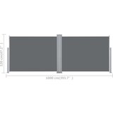  Uvlačiva bočna tenda 120 x 1000 cm antracit | shoptok.hr