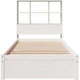 vidaXL Krevet s regalom za knjige bez madraca bijeli 90x190cm borovina | shoptok.hr