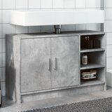 vidaXL Omarica za umivalnik betonsko siva 90x29x55 cm inženirski les Cene