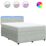 Maison Chic Box spring postelja - Vzmetna postelja z vzmetnico svetlo siva 140x200 cm žamet SL10690, (21905079) | Shoptok.si