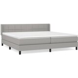 vidaXL Box spring postelja z vzmetnico svetlo siva 200x200 cm blago, (20788924) Cene