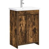 vidaXL Komplet pohištva za kopalnico Dimljen hrast 81 x 40 x 84,5 cm, (5000245064) | Shoptok.si