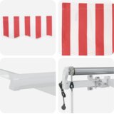 vidaXL Avtomatska retraktibilna tenda Rdeča in bela 300x250 cm | Shoptok.si