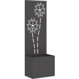 vidaXL Vrtni Sadič s Dekorativnom Pločom Crna 50 x 140 cm | shoptok.hr