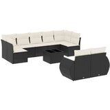  10-dijelni set vrtnih sofa s jastucima crni od poliratana | shoptok.hr