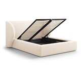 Micadoni Krem tapecirani bračni krevet s prostorom za odlaganje s podnicom 200x200 cm Miley – | shoptok.hr