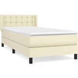  Krevet s oprugama i madracem krem 100x200 cm od umjetne kože | shoptok.hr
