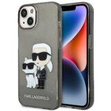 Karl Lagerfeld KLHCP14MHNKCTGK za iphone 14 plus prozorno črn ovitek z belščicami - glitter iml nft full bodies Cene