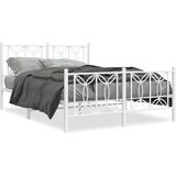  Metalni okvir kreveta uzglavlje i podnožje bijeli 135 x 190 cm | shoptok.hr