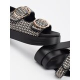 GOODIN Black and white checkered platform sandals | shoptok.hr