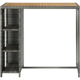  Barski stol sa stalkom za pohranu sivi 120x60x110 cm poliratan | shoptok.hr