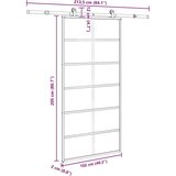 vidaXL Klizna vrata s okovom 102x205 cm ESG staklo i aluminij | shoptok.hr