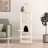 vidaXL Penjalica za mačke sa stupovima za grebanje krem 154 cm | shoptok.hr