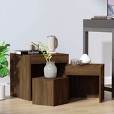  Uklapajući stolići boja smeđeg hrasta 3 kom konstruirano drvo | shoptok.hr