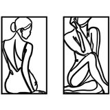 Wallity Set zidnih dekoracija Minimalist Female Body, 42x70 cm, 1.5 mm, 2 komada, Crna Cene