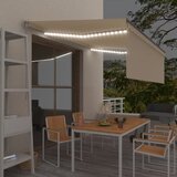 vidaXL ročno zložljiva tenda s senčilom led 4x3 m krem | Shoptok.si