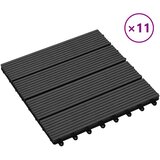  Pločice za decking 11 pcs Crna 30 x 30 cm Drvoplastična smjesa | shoptok.hr