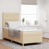  LED Box Spring Krevet s madracem Krema 80 x 200 cm tkanina | shoptok.hr