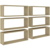 Maison Chic Stenske Police - Viseča polica kockaste 6 kosov sonoma hrast 60x15x23 cm, (21793621) Cene