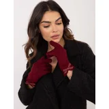 Fashionhunters Women's gloves in burgundy color