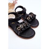 EVENTO Children's Sandals With Velcro Hearts Black Havana | Shoptok.si