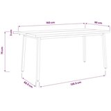  Stol za blagovanje s prirodnim rubom 160 x 90 x 75 cm - tamno smeđa i crna 160 x 90 x 75 cm Živi rub | shoptok.hr