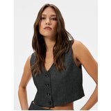 Koton Crop Vest Double Breasted Buttoned V Neck | Shoptok.si