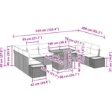 vidaXL 11-delna vrtna jedilna garnitura z blazinami črn poli ratan acacia | Shoptok.si