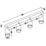 SPOT svetiljka PIPE 4xGU10/10W/230V crna | Eponuda.com