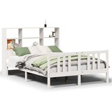vidaXL Knjižna postelja brez vzmetnice bela 140x200 cm trdna borovina | Shoptok.si