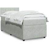 vidaXL Box spring postelja z vzmetnico svetlo siva 90x200 cm žamet | Shoptok.si