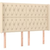  LED uzglavlje krem 163 x 16 x 118/128 cm od tkanine | shoptok.hr