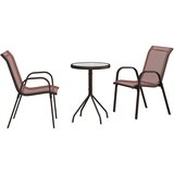 Bistro set za vrt 3 pcs Smeđa Čelik | Eponuda.com