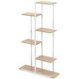 springos stalak za cvijeće sa 6 razina, metal i MDF, 60 x 20 x 113 cm, bijeli | shoptok.hr