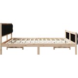  Krevetna konstrukcija Crna 200 x 200 cm Čvrsto borovo drvo | shoptok.hr