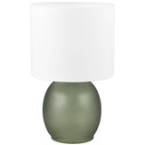 Tri O Bela/zelena namizna svetilka s tekstilnim senčnikom (višina 29 cm) Vela – Cene