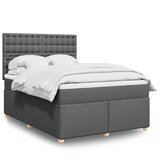 vidaXL Krevet s oprugama i madracem tamnosivi 140x190 cm od tkanine | shoptok.hr