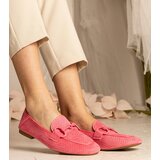 Gemre Pink women's perforated loafers with ornament Mensory | Shoptok.si
