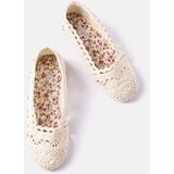 Gemre Beige Crocheted Children's Ballet Flats Lisa | Shoptok.si